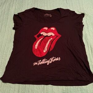The Rolling Stones Black Tee with Red Logo